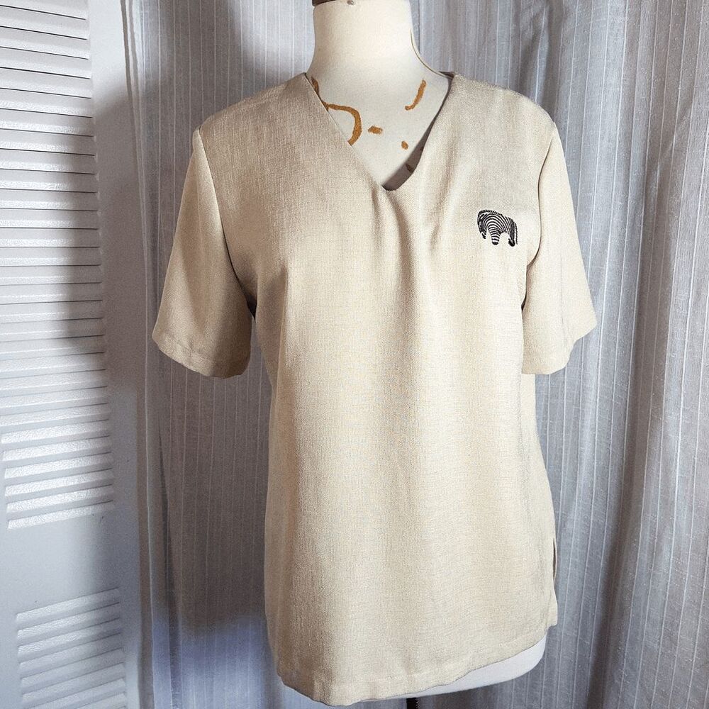 Patchington Blouse Size XL Vintage 90's Clean Girl Romantic Academia Zebra Top